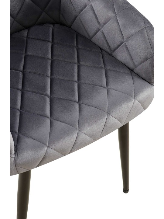 Spisestuestol Monett fløjl B, mørkegrå