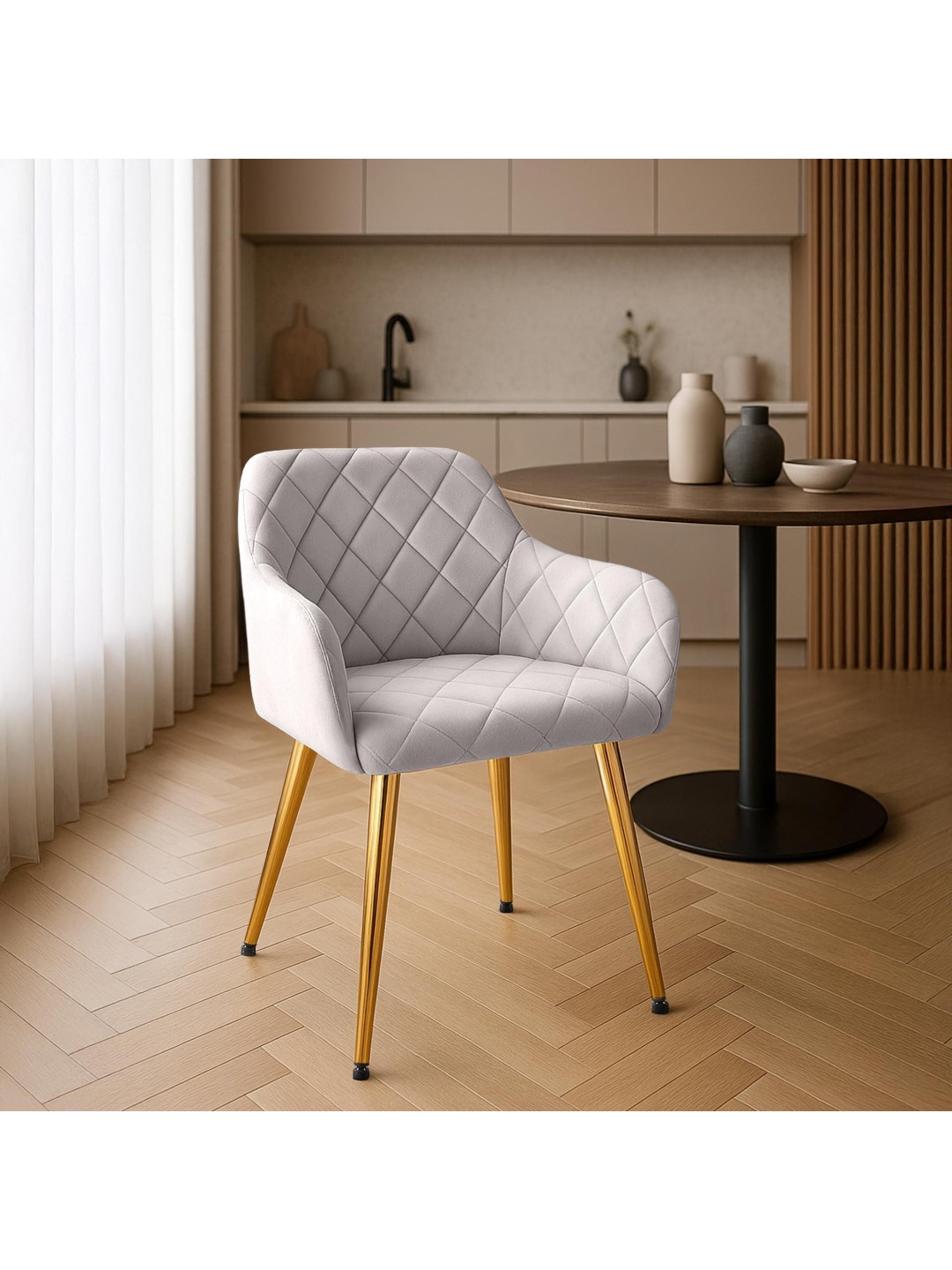 Spisestuestol Monett fløjl G, grå