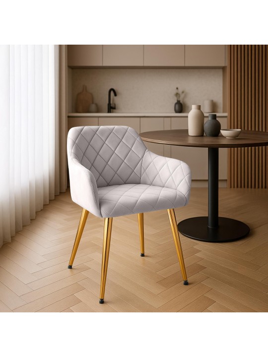 Spisestuestol Monett fløjl G, grå