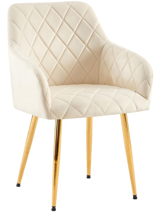 Spisestuestol Monett fløjl G, creme