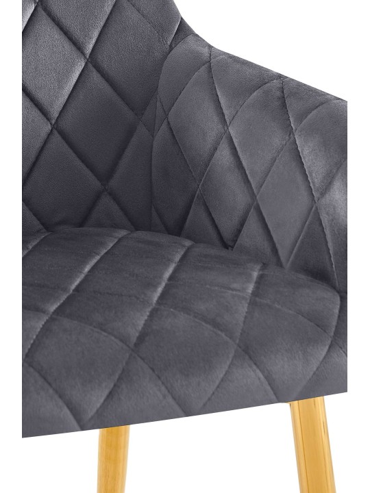 Sæt med 2 spisestuestole Monett velvet G, mørkegrå