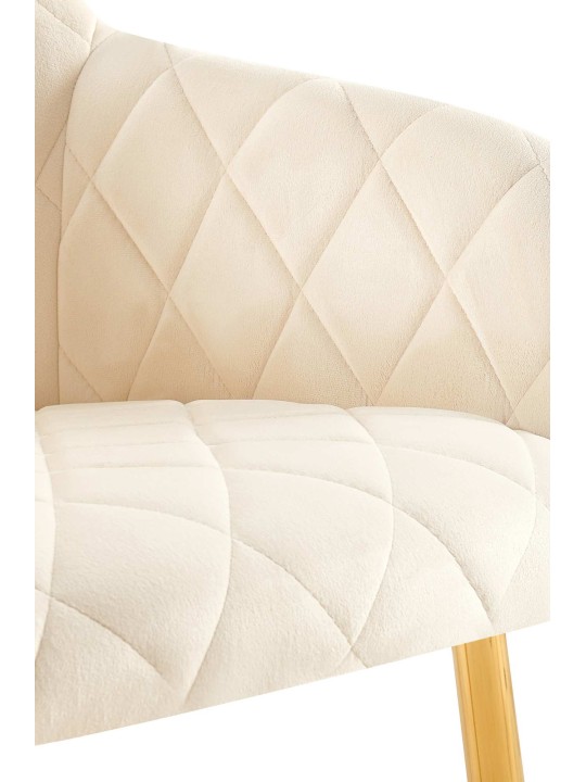 Sæt med 2 spisestuestole Monett velvet G, creme