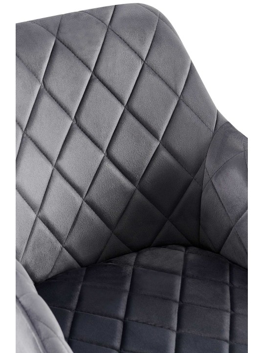 Sæt med 2 spisestuestole Monett velvet B, mørkegrå