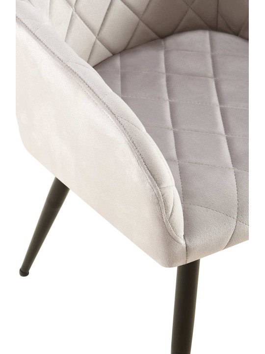 Sæt med 2 spisestuestole Monett velvet B, grå