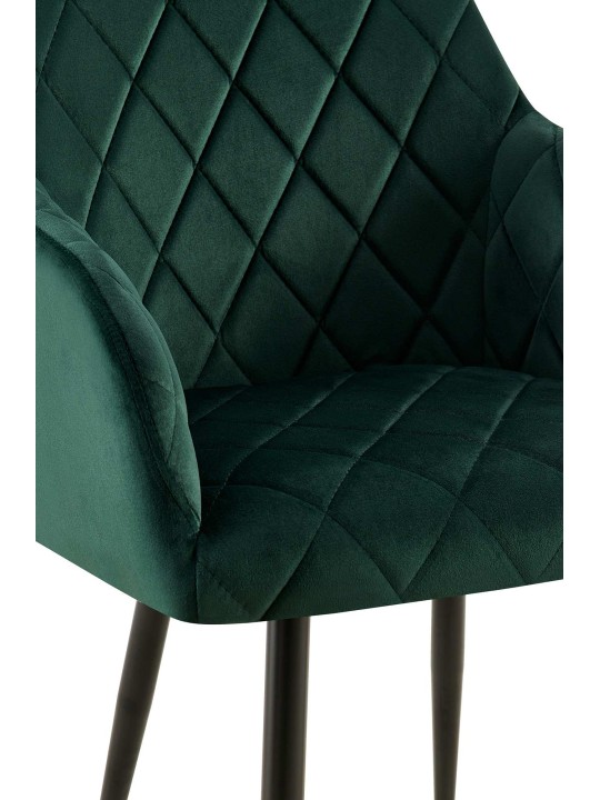 Sæt med 2 spisestuestole Monett velvet B, grøn