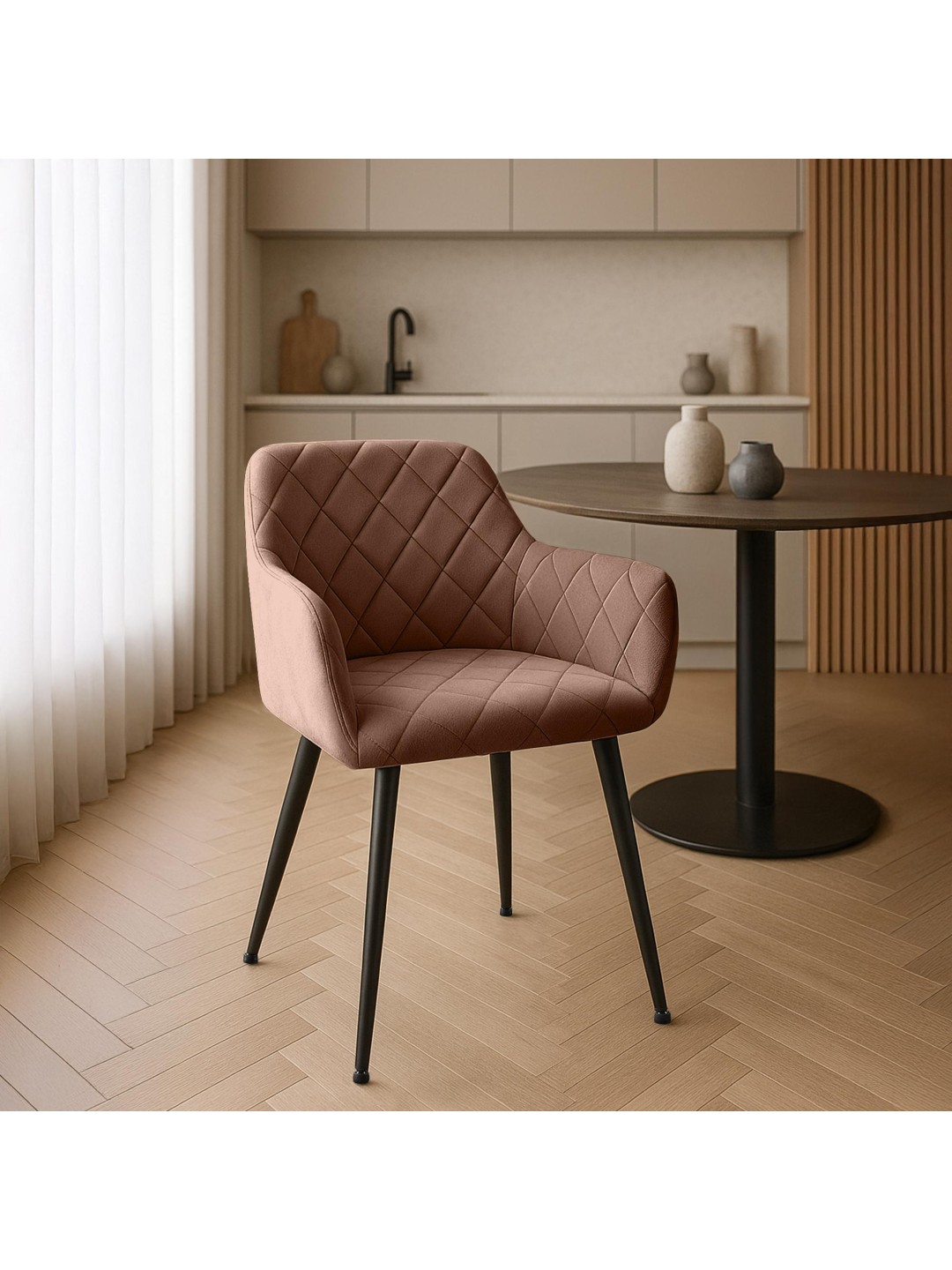 Sæt med 2 spisestuestole Monett velvet B, brun