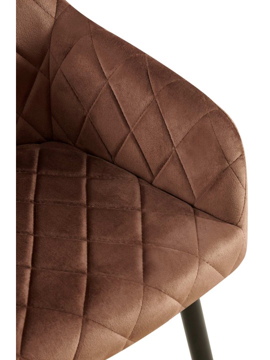 Sæt med 2 spisestuestole Monett velvet B, brun
