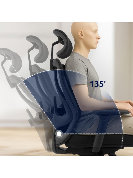 Kontorstol Elisha, sort Kontorstol Elisha, sort