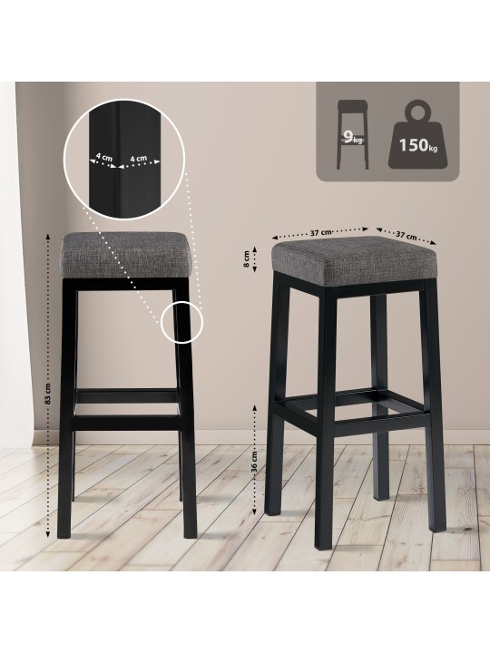 Barstol Taylor B85 stof, grå