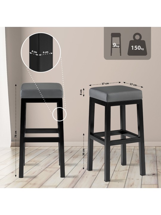 Barstol Taylor B80, grå