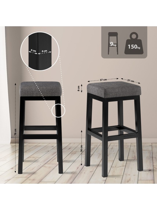 Barstol Taylor B80 stof, grå Barstol Taylor B80 stof, grå