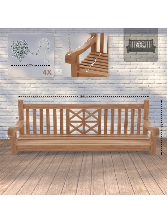 Gyngebænk Farm 180 cm, teak