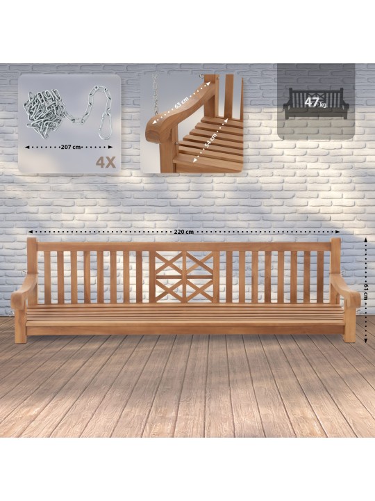 Gyngebænk Farm 220 cm, teak Gyngebænk Farm 220 cm, teak