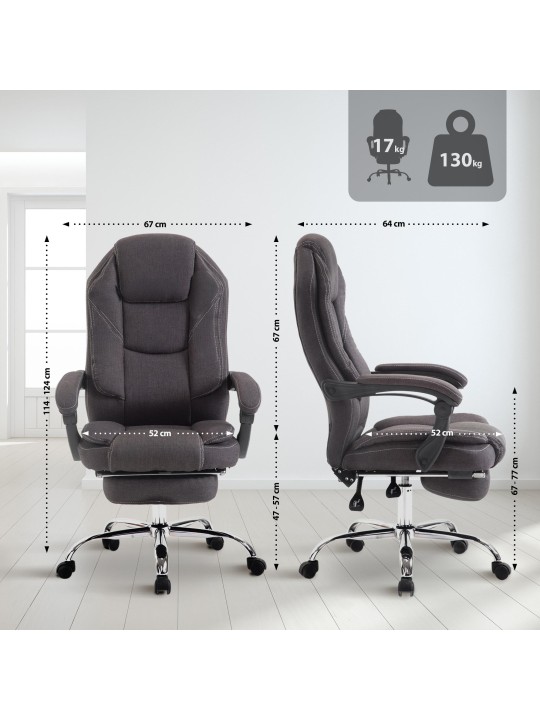 Kontorstol Slotsstof, mørkegrå