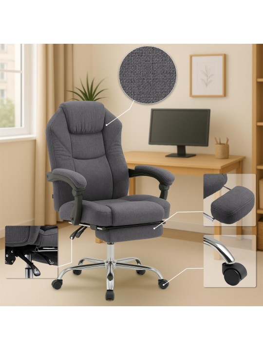 Kontorstol Slotsstof, mørkegrå