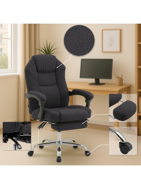 Kontorstol Slotsstof, sort