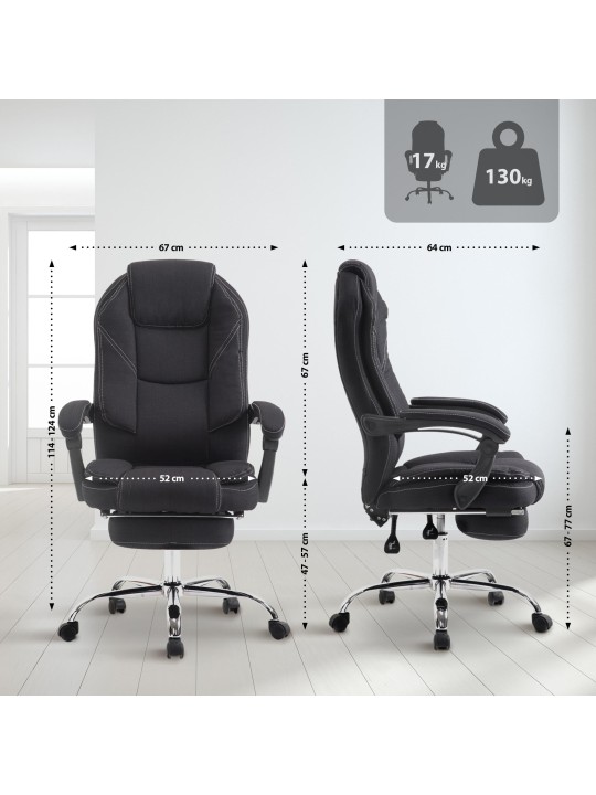 Kontorstol Slotsstof, sort