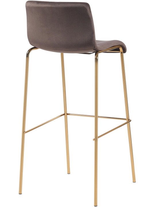 Barstol Hoover Velvet 4-fods guld, brun Barstol Hoover Velvet 4-fods guld, brun
