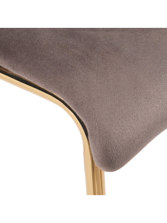 Barstol Hoover Velvet 4-fods guld, brun Barstol Hoover Velvet 4-fods guld, brun