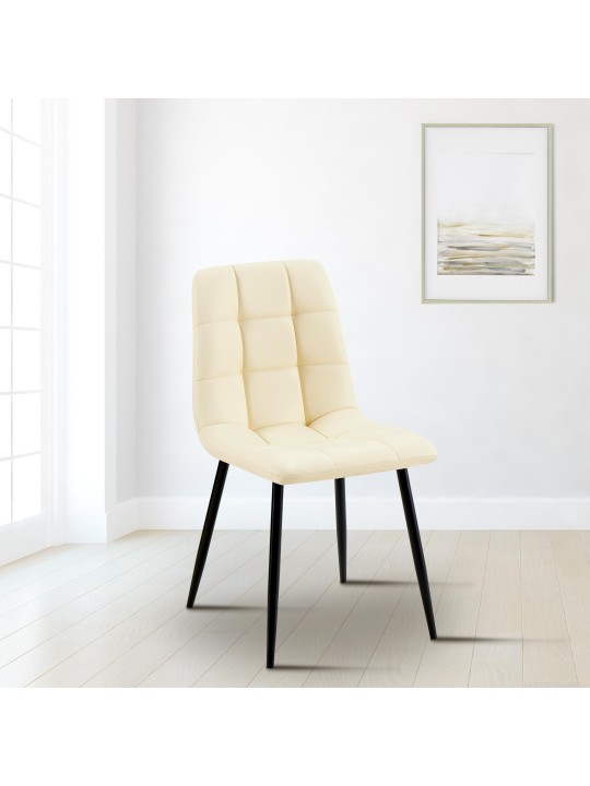 Spisestuestol Antibes imiteret læder, creme