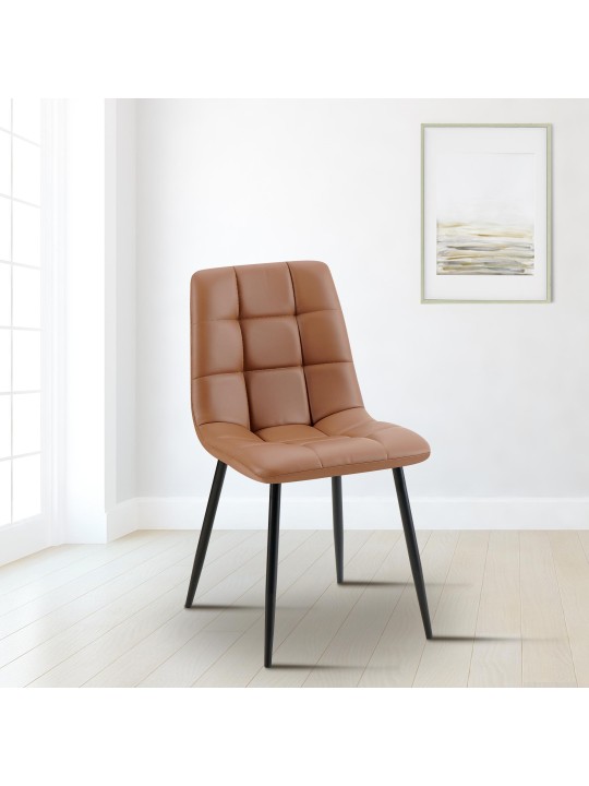 Spisestuestol Antibes imiteret læder, mørkebrun