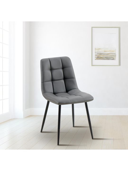 Spisestuestol Antibes imiteret læder, mørkegrå Spisestuestol Antibes imiteret læder, mørkegrå