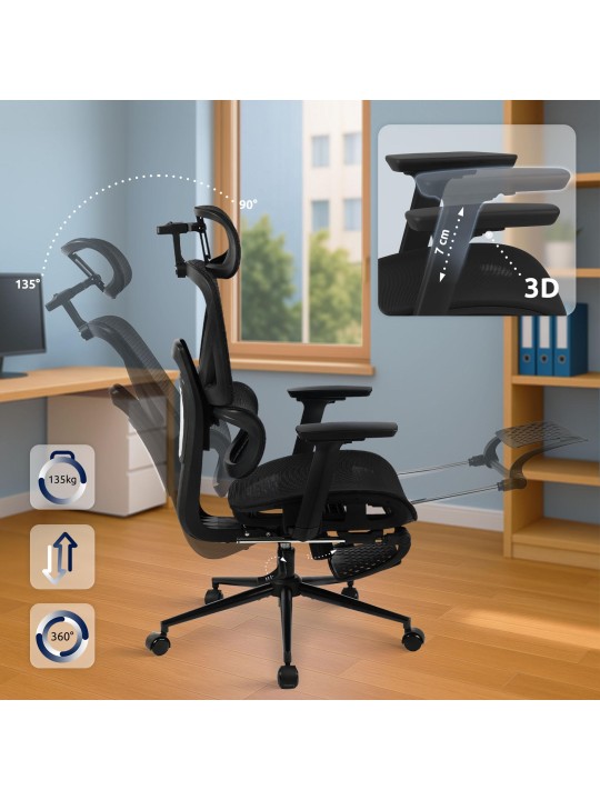 Kontorstol Beresford, sort