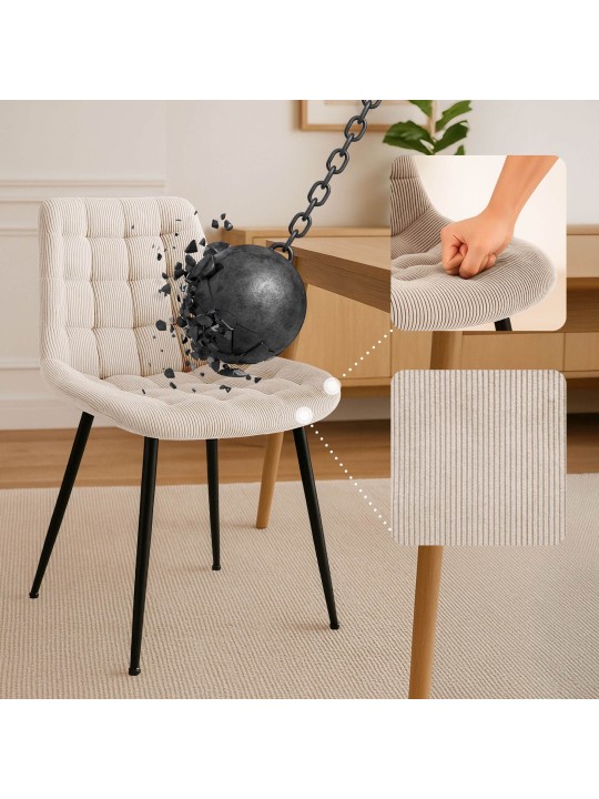 Sardna Cord spisestuestol, creme Sardna Cord spisestuestol, creme