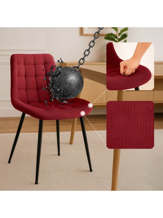 Sardna Cord spisestuestol, bordeaux Sardna Cord spisestuestol, bordeaux