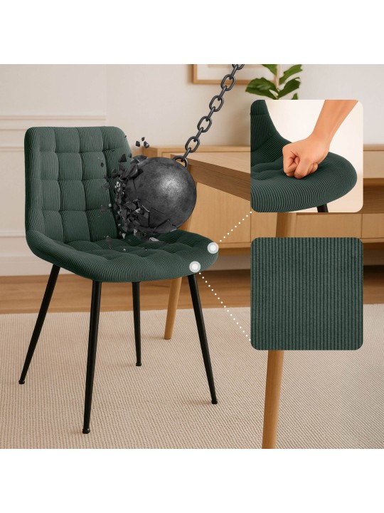 Sardna Cord spisestuestol, grøn Sardna Cord spisestuestol, grøn