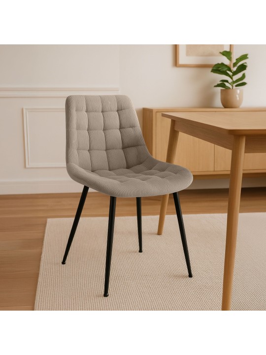Sardna Cord spisestuestol, taupe