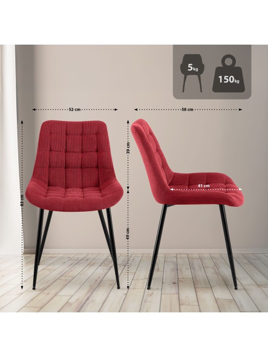 Sardna Cord spisestuestol, bordeaux Sardna Cord spisestuestol, bordeaux