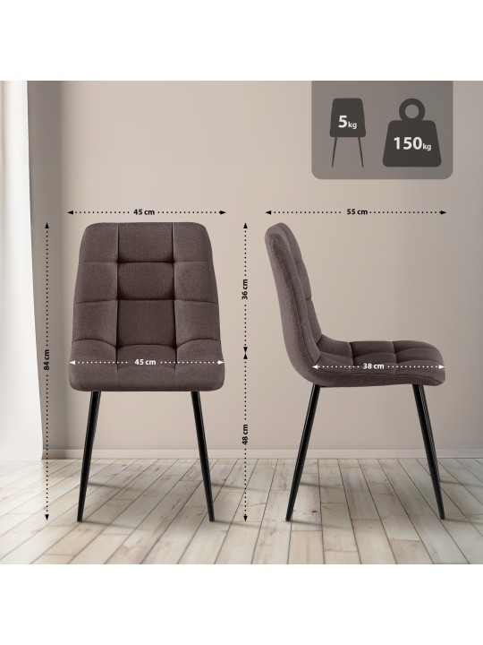 Spisestuestol Antibes stof, brun Spisestuestol Antibes stof, brun