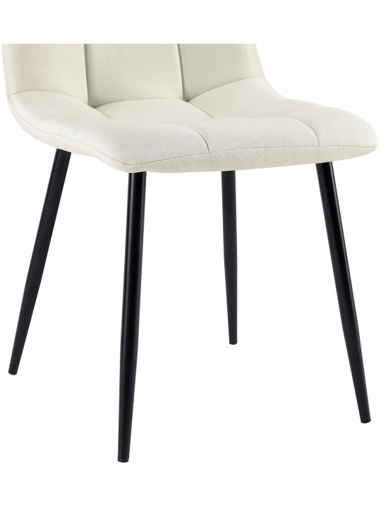 Sæt med 4 spisestuestole Antibes stof, creme