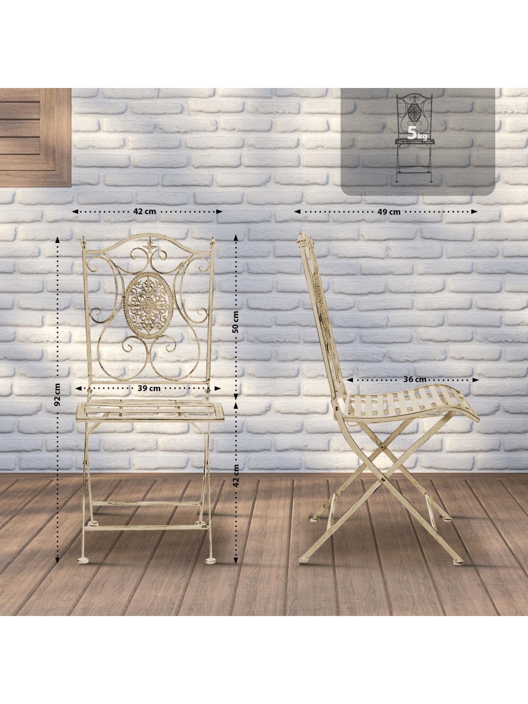 Stol Sibell, antik creme