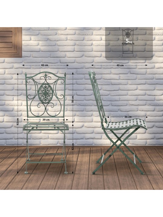 Stol Sibell, antik grøn