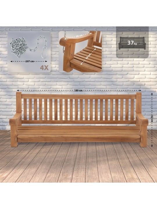 Joyce gyngebænk 180 cm, teak