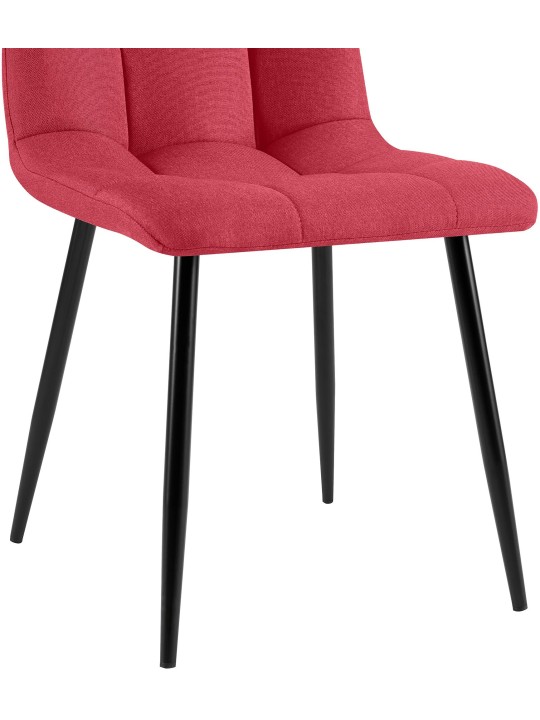 Sæt med 4 spisestuestole Antibes stof, rød