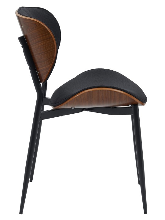 Sæt med 2 spisestuestole Enid stof, valnød/sort