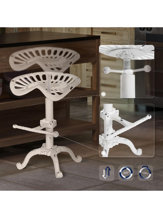 Barstol Butch, antik hvid Barstol Butch, antik hvid