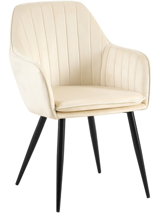 Spisestuestol Cheryl velvet, creme