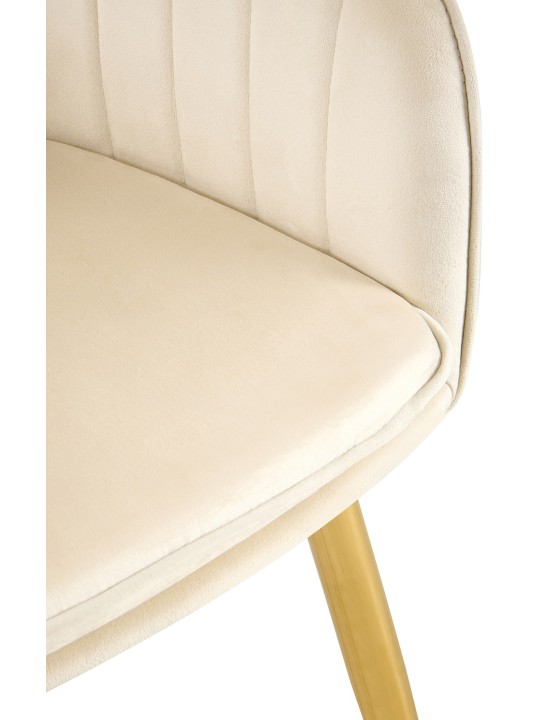 Spisestuestol Cheryl velour guld, creme
