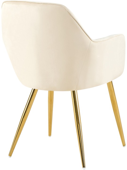 Spisestuestol Cheryl velour guld, creme