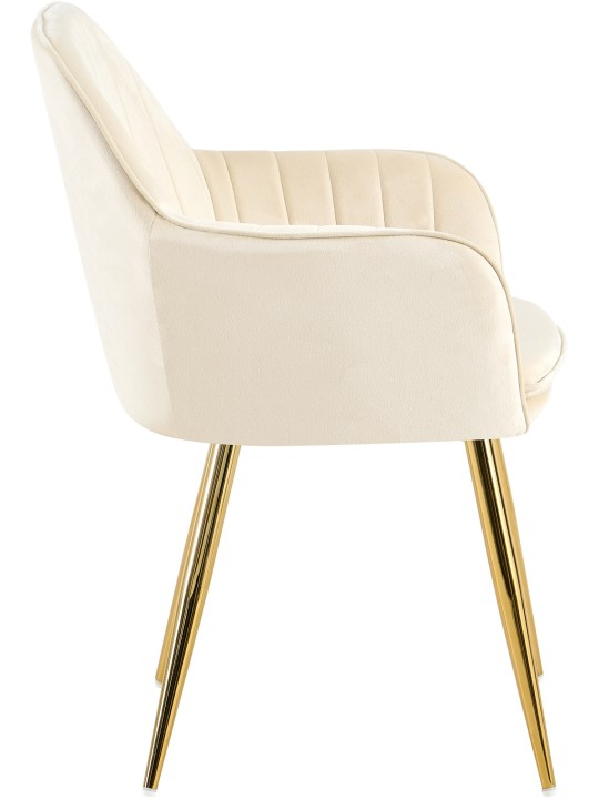 Spisestuestol Cheryl velour guld, creme