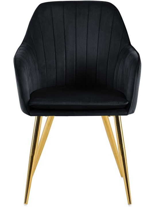 Spisestuestol Cheryl velour guld, sort
