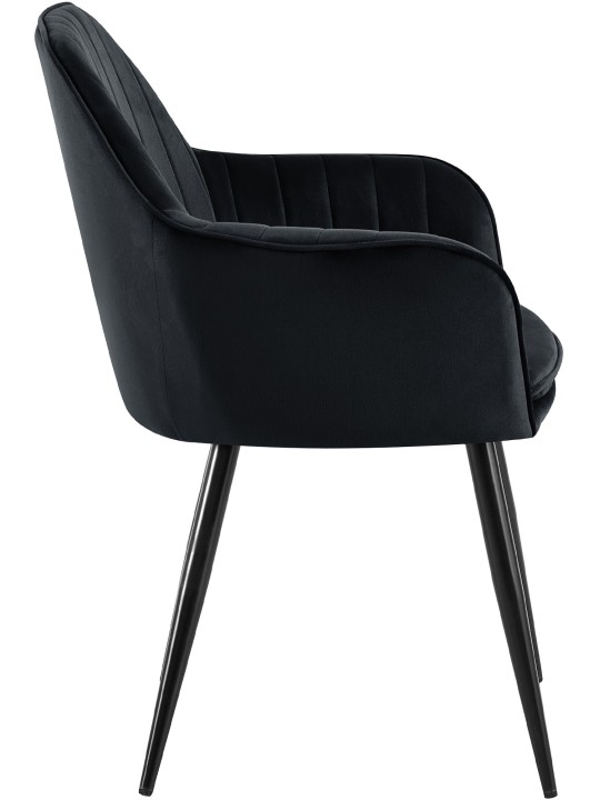 Spisestuestol Cheryl velvet, sort
