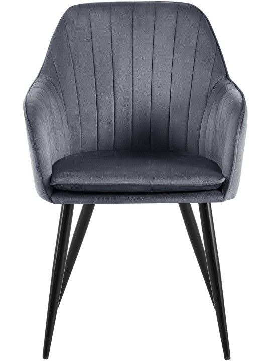 Spisestuestol Cheryl velvet, mørkegrå