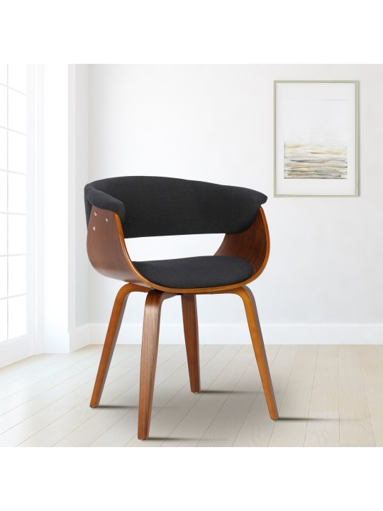 Stol Bruce stof valnød, sort