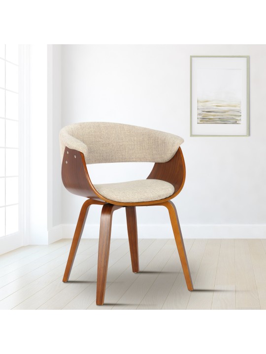 Stol Bruce stof valnød, creme