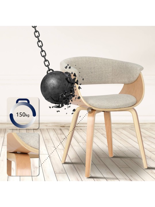 Stol Bruce stof naturligt, creme